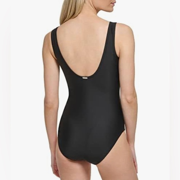 Calvin Klein | Standard Front Shirring Colorblock Panel One Piece, Size 14, NWT - Picture 15 of 15